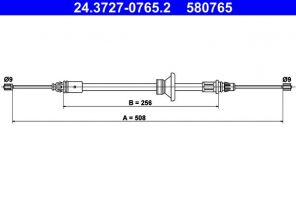 ATE 24.3727-0765.2 - Brzdové lano -
