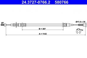 ATE 24.3727-0766.2 - Brzdové lano -