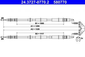 ATE 24.3727-0770.2 - Brzdové lano -