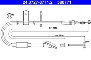 ATE 24.3727-0771.2 - Brzdové lano -
