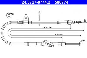 ATE 24.3727-0774.2 - Brzdové lano -