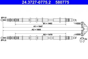 ATE 24.3727-0775.2 - Brzdové lano -