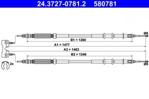 ATE 24.3727-0781.2 - Brzdové lano -