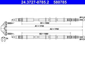 ATE 24.3727-0785.2 - Brzdové lano -