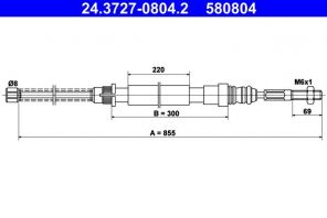 ATE 24.3727-0804.2 - Brzdové lano -
