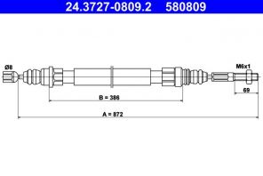 ATE 24.3727-0809.2 - Brzdové lano -