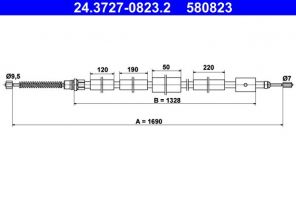 ATE 24.3727-0823.2 - Brzdové lano -