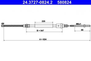 ATE 24.3727-0824.2 - Brzdové lano -