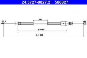 ATE 24.3727-0827.2 - Brzdové lano -