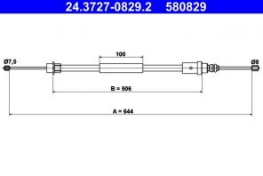 ATE 24.3727-0829.2 - Brzdové lano -