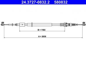 ATE 24.3727-0832.2 - Brzdové lano -
