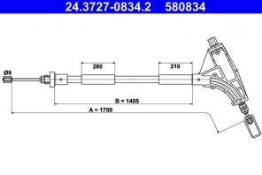 ATE 24.3727-0834.2 - Brzdové lano -