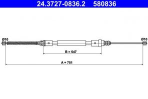 ATE 24.3727-0836.2 - Brzdové lano -