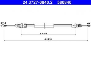 ATE 24.3727-0840.2 - Brzdové lano -