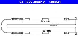 ATE 24.3727-0842.2 - Brzdové lano -
