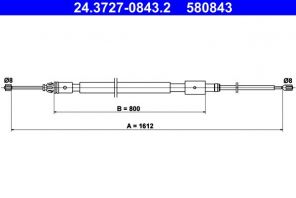 ATE 24.3727-0843.2 - Brzdové lano -