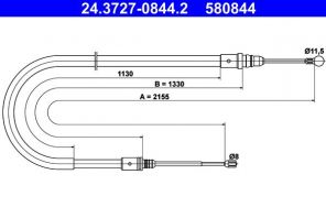 ATE 24.3727-0844.2 - Brzdové lano -