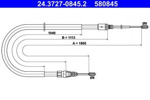 ATE 24.3727-0845.2 - Brzdové lano -