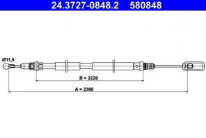 ATE 24.3727-0848.2 - Brzdové lano -