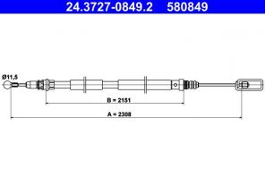 ATE 24.3727-0849.2 - Brzdové lano -