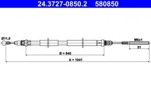 ATE 24.3727-0850.2 - Brzdové lano -