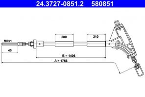 ATE 24.3727-0851.2 - Brzdové lano -