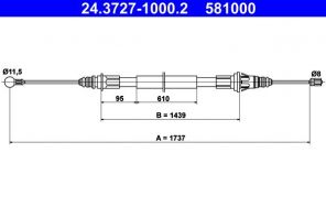 ATE 24.3727-1000.2 - Brzdové lano -