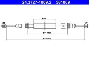 ATE 24.3727-1009.2 - Brzdové lano -