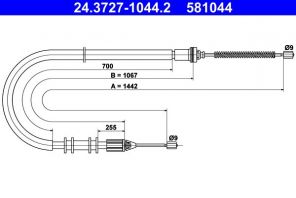 ATE 24.3727-1044.2 - Brzdové lano -