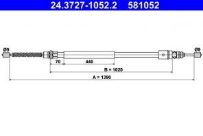 ATE 24.3727-1052.2 - Brzdové lano -