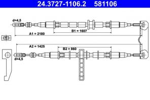 ATE 24.3727-1106.2 - Brzdové lano -
