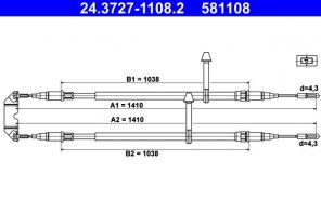 ATE 24.3727-1108.2 - Brzdové lano -