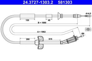 ATE 24.3727-1303.2 - Brzdové lano -