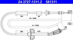 ATE 24.3727-1311.2 - Brzdové lano -