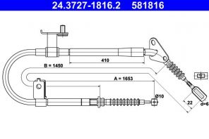 ATE 24.3727-1816.2 - Brzdové lano -