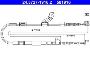 ATE 24.3727-1916.2 - Brzdové lano -
