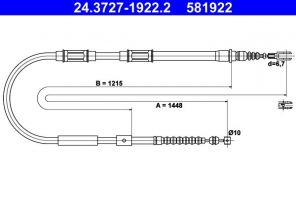 ATE 24.3727-1922.2 - Brzdové lano -
