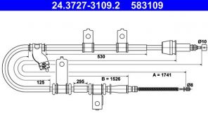 ATE 24.3727-3109.2 - Brzdové lano -