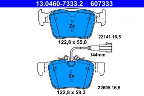 ATE 13.0460-7333.2 - Brzdové platničky -