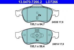 ATE 13.0470-7266.2 - Brzdové platničky -