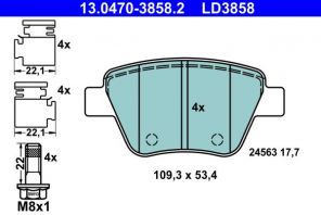 ATE 13.0470-3858.2 - Brzdové platničky -