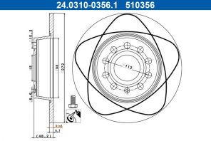 ATE 24.0310-0356.1 - Brzdový kotúč -