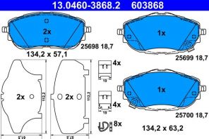 ATE 13.0460-3868.2 - Brzdové platničky -