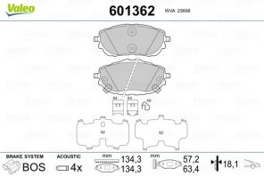 Valeo 601362 - Brzdové platničky -