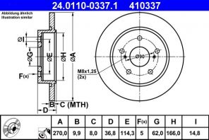 ATE 24.0110-0337.1 - Brzdový kotúč -