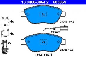 ATE 13.0460-3864.2 - Brzdové platničky -