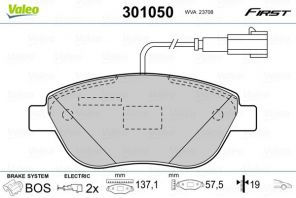 Valeo 301050 - Brzdové platničky -
