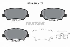 Textar 2570801 - Brzdové platničky -