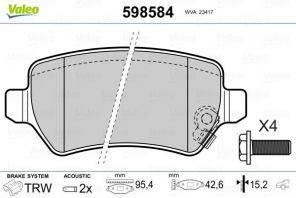 Valeo 598584 - Brzdové platničky -