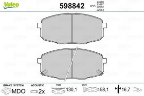 Valeo 598842 - Brzdové platničky -